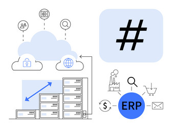 Cloud ERP System & Data Integration vector image