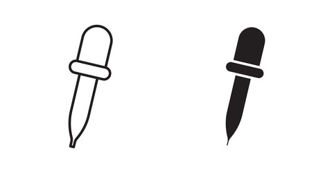 eye dropper icon set in thin line for web vector image