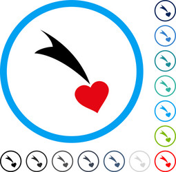 Falling heart rounded icon Royalty Free Vector Image