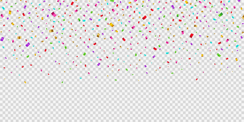 falling shiny bright confetti on transparent vector image