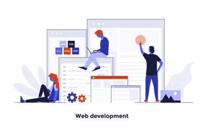 Web Development Concepts - Flat Modern vector image