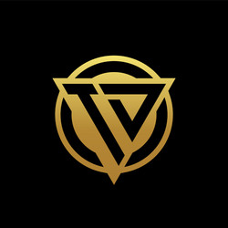 td logo monogram with triangle shape and circle vector image