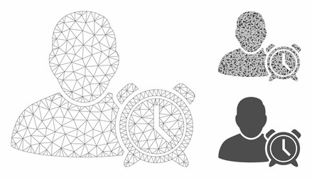 user alarm clock mesh network model vector image