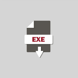 Exe download icon on background button vector