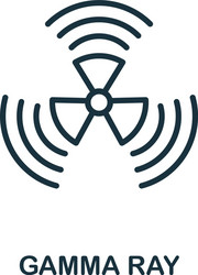 gamma ray icon simple line element from vector image