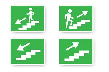 go up and down stairs icon on green background vector image