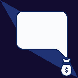 isolated front view speech bubble pointing down vector image