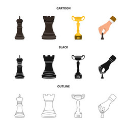 isolated object checkmate and thin symbol set vector image