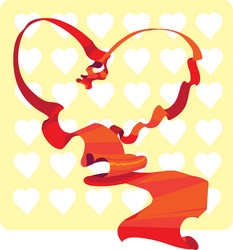 Red heart band vector