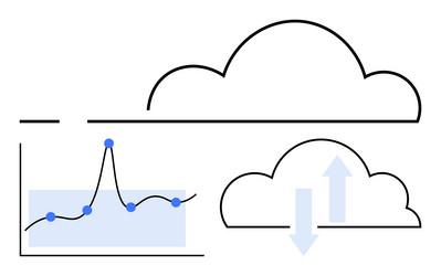 cloud computing and data analytics integrating vector image