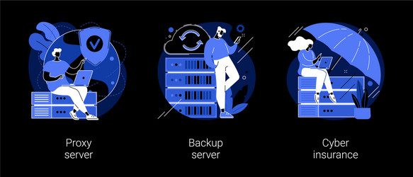 Online data access and security abstract concept vector