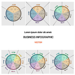 set pie chart template with text areas vector image