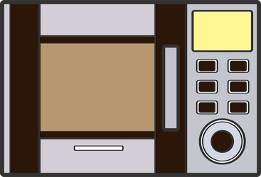 Symbol of microwave color line art vector