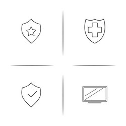 internet security simple linear icon setsimple vector image