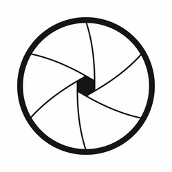 camera shutter aperture icon simple style vector image