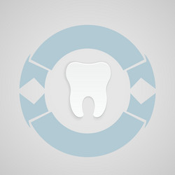 Dental emblem with blue circle vector