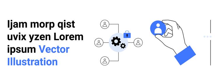 hand selecting user profile icon with connected vector image