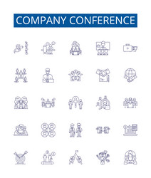 company conference line icons signs set design vector