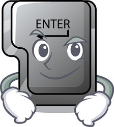 smirking button enter on a keyboard character vector image