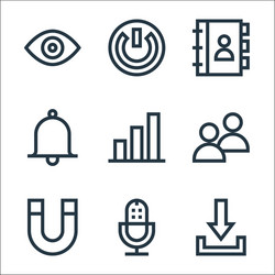web essentials line icons linear set quality vector image
