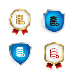 abstract add database badge and label collection vector image