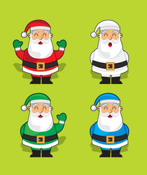 Cartoon santa claus over green background vector