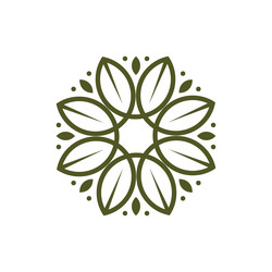 floral pattern logo template design icon Vector Image