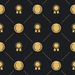 Golden Laurel Wreath Badge Pattern Vector Image