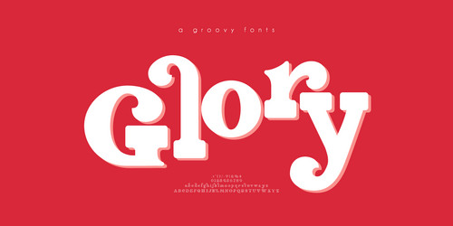 groovy alphabet letters font and number 70s retro vector image