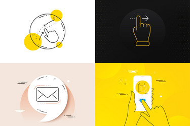 minimal set of touchscreen gesture messenger mail vector image