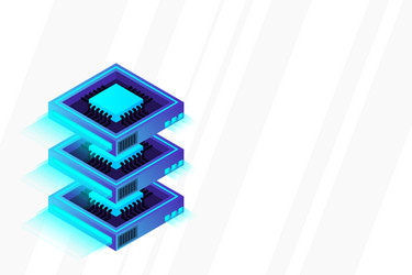 Quantum Server Data Processing vector image