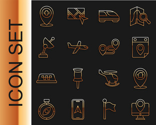 set line monitor with location marker vector image