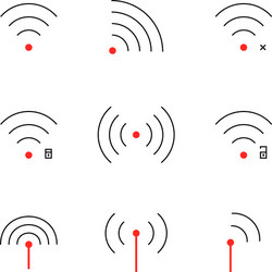 Thin Line Wifi Signal Icons vector image