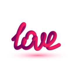 3d word love fluid effect vector