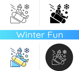 Snow tubing icon vector