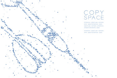 abstract geometric circle dot molecule particle vector image