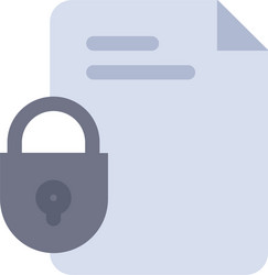 file document lock security internet flat color vector image
