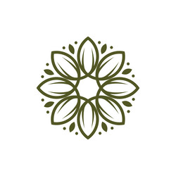 floral pattern logo template design icon Vector Image