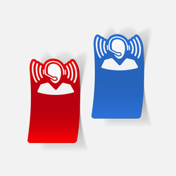 realistic design element call center vector image