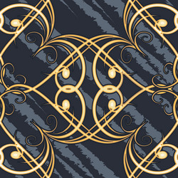 Golden swirls seamless pattern Royalty Free Vector Image