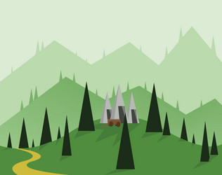 abstract landscape design with green trees vector image