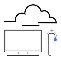 cloud computing data flow from to computer vector image