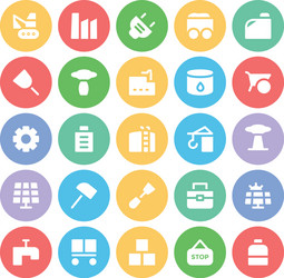 Industrial colored icons 1 vector