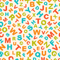 Seamless pattern with letters of alphabet vector