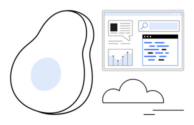 abstract avocado design paired with data-driven vector image