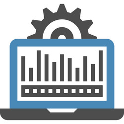data processing flat web icon concept vector image