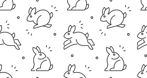 Seamless pattern with rabbits vector