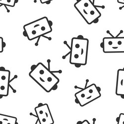 cute robot chatbot icon seamless pattern vector image