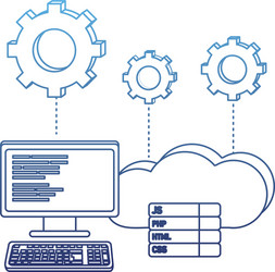 degraded outline computer programming code vector image