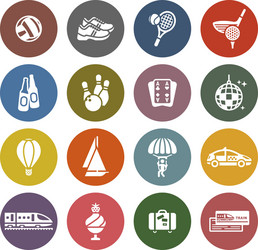 recreation vacation travel icons set vector